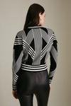 KarenMillen Abstract Jacquard Knitted Bomber Jacket thumbnail 3