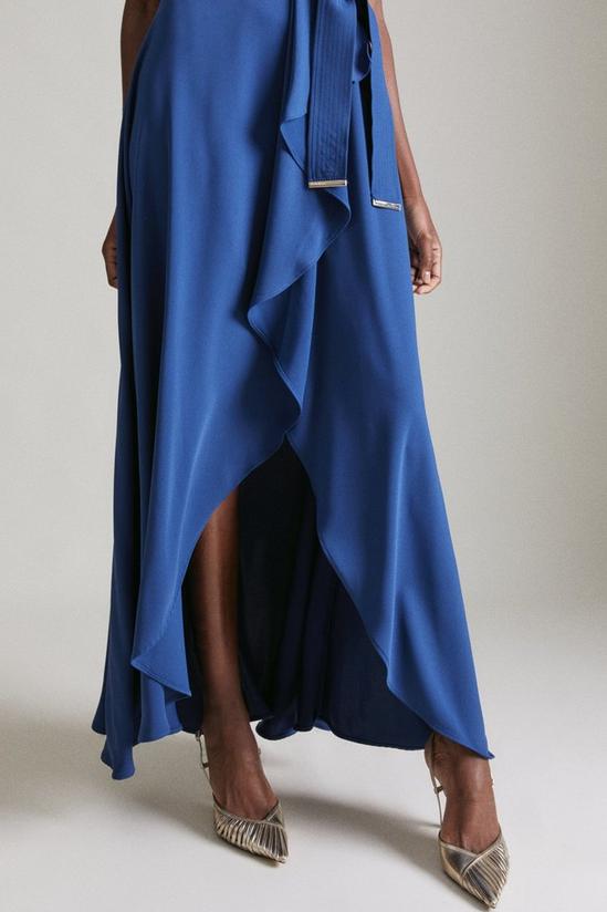 KarenMillen Soft Tailored Waterfall Halter Maxi Dress 2