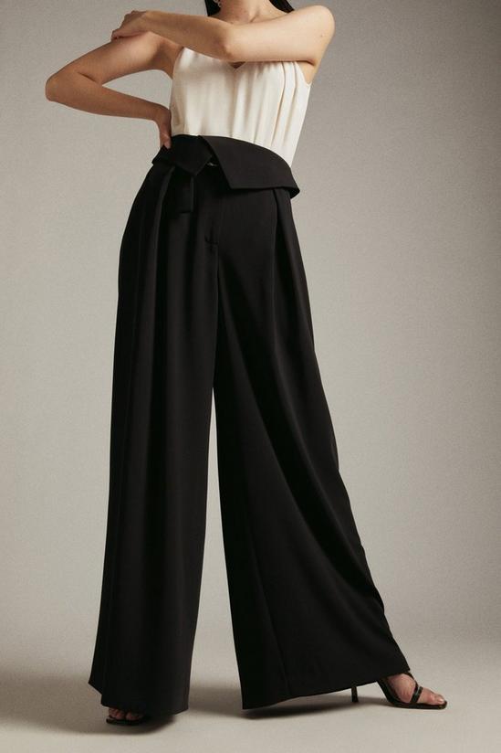 KarenMillen Soft Tailored Waist Detail Wide Leg Trouser 2