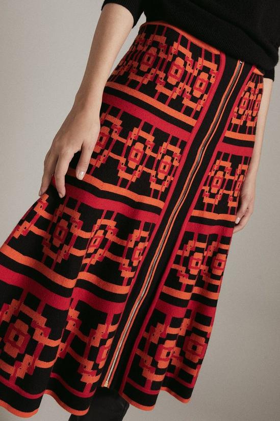 KarenMillen Abstract Jacquard Knitted Midi Skirt 2