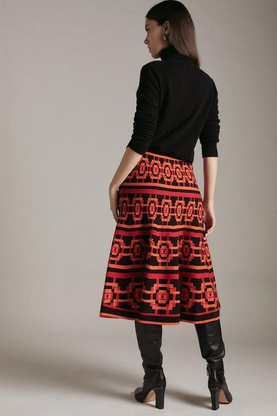 KarenMillen Abstract Jacquard Knitted Midi Skirt 3