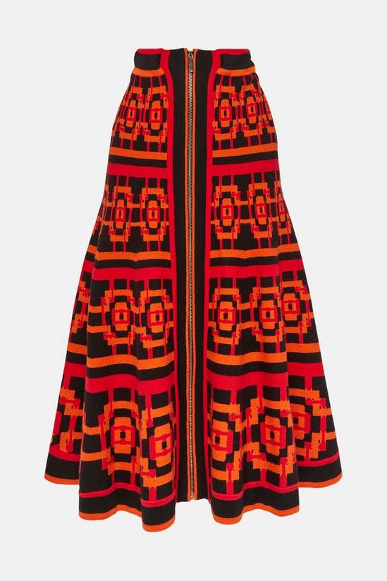 KarenMillen Abstract Jacquard Knitted Midi Skirt 5