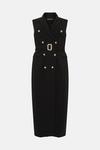 KarenMillen Plus Size Compact Viscose  Belted Tux Maxi Dress thumbnail 4