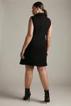 KarenMillen Plus Size Frayed Edged Textured Collared Mini Dress thumbnail 3