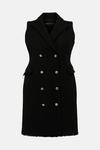 KarenMillen Plus Size Frayed Edged Textured Collared Mini Dress thumbnail 4
