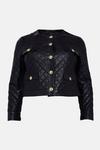 KarenMillen Plus Size Leather Quilted Trophy Jacket thumbnail 4