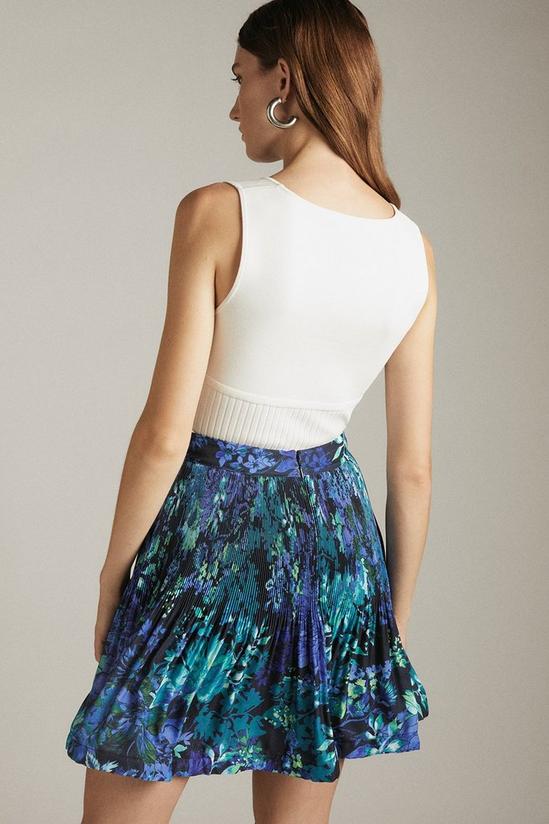 KarenMillen Floral Pleat Drama Structured Woven Mini Skirt 3
