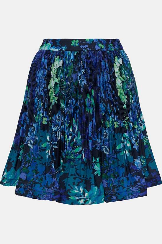 KarenMillen Floral Pleat Drama Structured Woven Mini Skirt 4