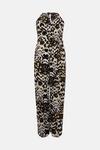 KarenMillen Plus Size Leopard Print Wide Leg Woven Jumpsuit thumbnail 5