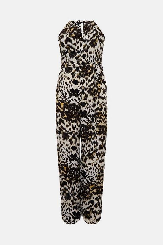 KarenMillen Plus Size Leopard Print Wide Leg Woven Jumpsuit 5