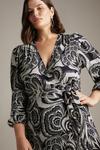 KarenMillen Plus Size Batik Long Sleeve Woven Wrap Dress thumbnail 2