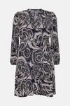 KarenMillen Plus Size Batik Long Sleeve Woven Wrap Dress thumbnail 4