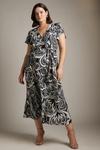 KarenMillen Plus Size Batik Print Long Woven Wrap Dress thumbnail 1