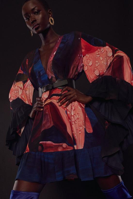 KarenMillen Shadow Belted Drama Sleeve Woven Kimono 1