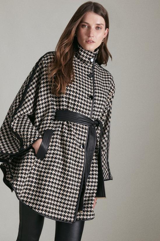 KarenMillen Boucle Check Pu Belted Cape 1