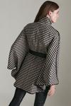 KarenMillen Boucle Check Pu Belted Cape thumbnail 3