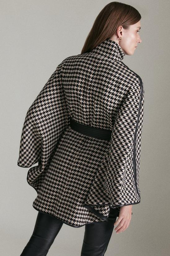 KarenMillen Boucle Check Pu Belted Cape 3