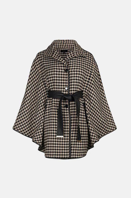 KarenMillen Boucle Check Pu Belted Cape 4