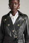 KarenMillen Leather Gold Button Trim Trench Coat thumbnail 2