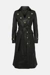 KarenMillen Leather Gold Button Trim Trench Coat thumbnail 4