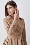 KarenMillen Tailored Long Sleeve Woven Pleated Midi Trench Dress thumbnail 2