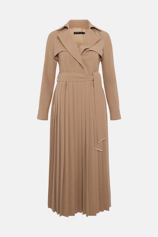 KarenMillen Tailored Long Sleeve Woven Pleated Midi Trench Dress 4