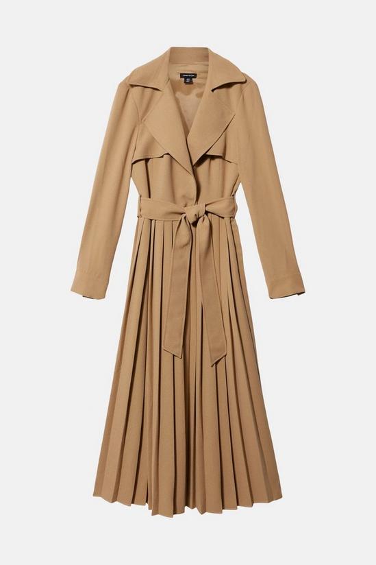 KarenMillen Tailored Long Sleeve Woven Pleated Midi Trench Dress 5