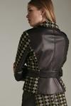 KarenMillen Tweed And Leather Mix Jacket thumbnail 3