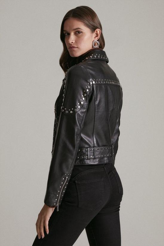 KarenMillen Leather Studded Biker Jacket 3