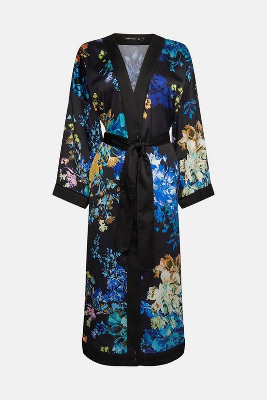 KarenMillen Floral Garden Satin Nightwear Robe 4