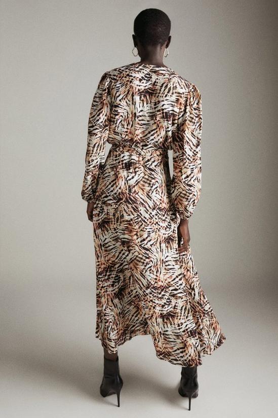 KarenMillen Tiger Print Woven Long Sleeved Wrap Dress 3