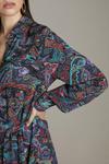 KarenMillen Paisley Print Woven Long Sleeve Shirt Dress thumbnail 2