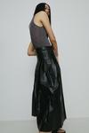 KarenMillen Leather Pleated Buckle Kilt Midi Skirt thumbnail 1