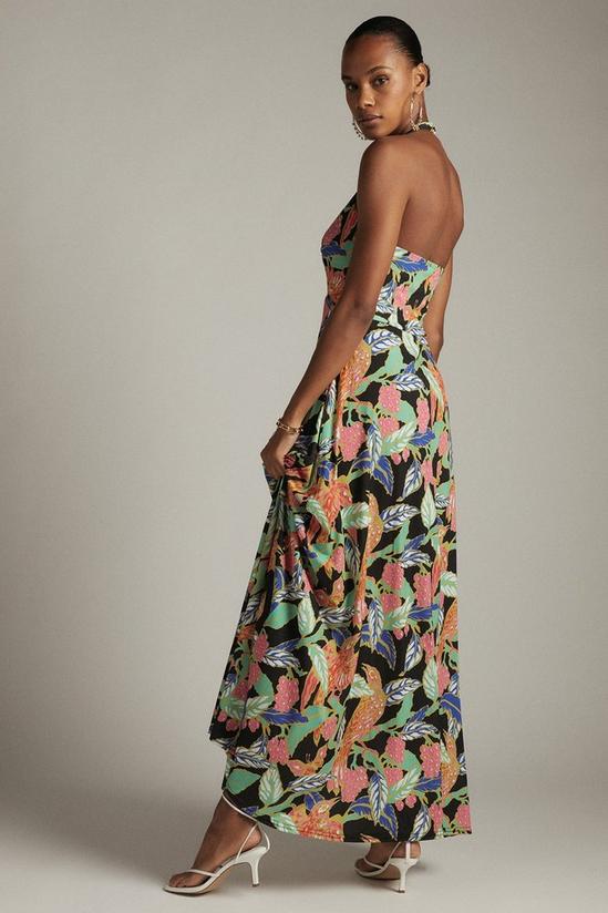 KarenMillen Bird Print Twist Waist Jersey Maxi Dress 3