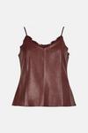 KarenMillen Leather And Lace Trim Cami Top thumbnail 4