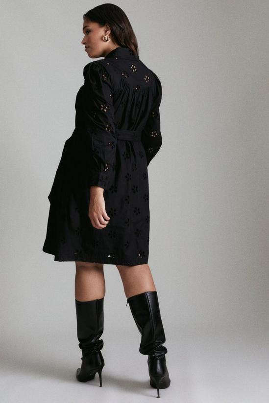 KarenMillen Plus Size Broderie Woven Mini Shirt Dress 3