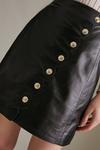 KarenMillen Leather Scallop Detail A Line Mini Skirt thumbnail 2