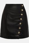KarenMillen Leather Scallop Detail A Line Mini Skirt thumbnail 4