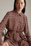 KarenMillen Diamond Geo Print Woven Mini Shirt Dress thumbnail 2