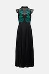 KarenMillen Guipure Lace Embroidered Pleat Midi Dress thumbnail 4