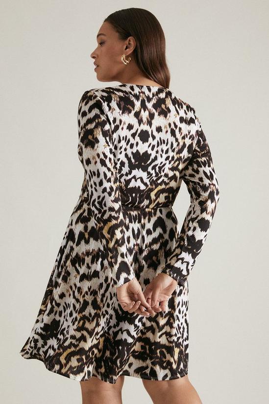 KarenMillen Plus Size Belted Marble Leopard Jersey Wrap Dress 3