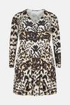 KarenMillen Plus Size Belted Marble Leopard Jersey Wrap Dress thumbnail 4