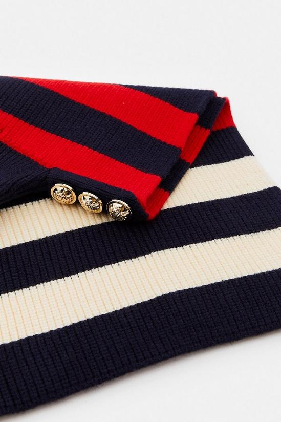 KarenMillen Stripe Knit Military Trim Tabard 4