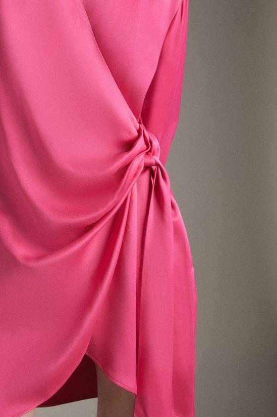 KarenMillen Viscose Satin Crepe Wrap Shirt Mini Dress 2