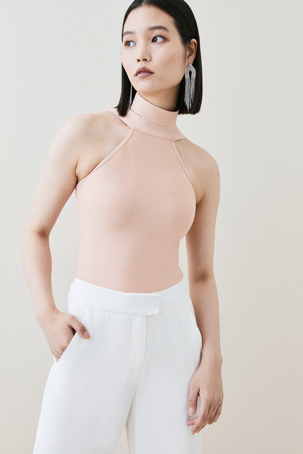 Bandage Knit Halter Neck Top In Recycled Yarn