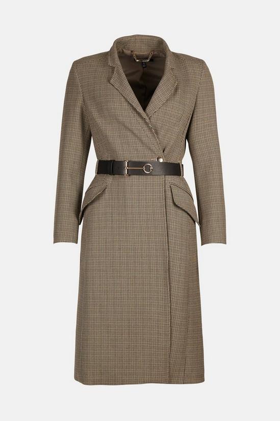 KarenMillen Petite Country Check Investment Notch Coat 4