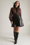 KarenMillen Lydia Millen Plus Size Leather Mini Skirt thumbnail 1