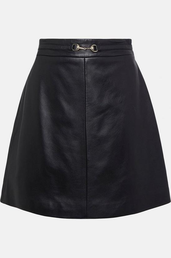 KarenMillen Lydia Millen Leather Snaffle Trim Mini Skirt 6