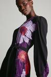 KarenMillen Graphic Floral Print Woven Long sleeve Wrap Midi thumbnail 2