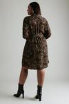 KarenMillen Plus Size Leopard Print Woven Mini Shirt Dress thumbnail 3